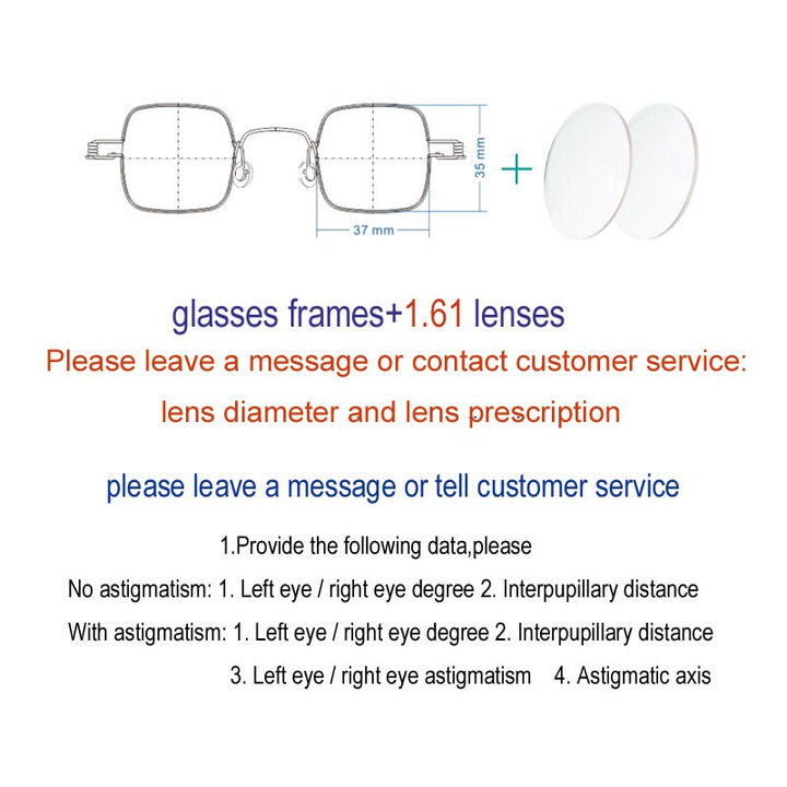 Yujo Unisex Full Rim Small Square Stainless Steel Eyeglasses Y070 Full Rim Yujo C4 China