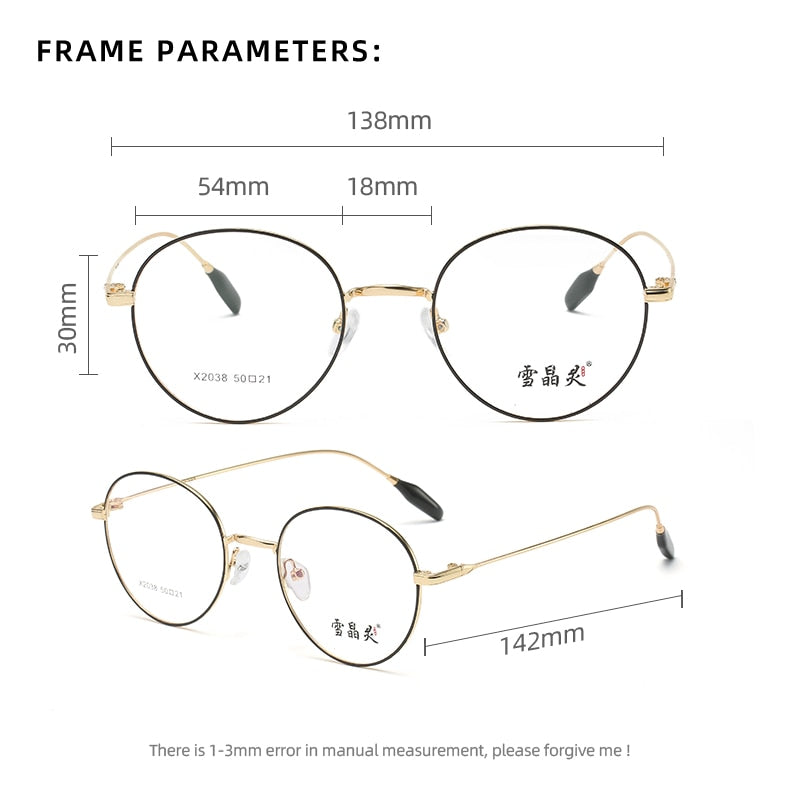 Reven Jate Unisex Full Rim Round Alloy Frame Eyeglasses X2038 Full Rim Reven Jate