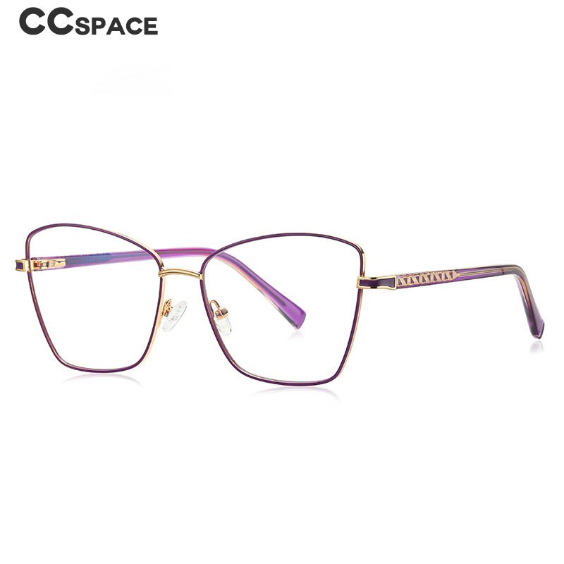 CCspace Unisex Full Rim Square Cat Eye Alloy Eyeglasses 55527 Full Rim CCspace