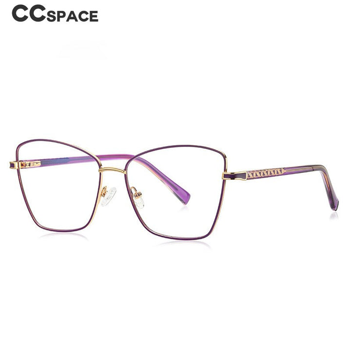 CCspace Unisex Full Rim Square Cat Eye Alloy Eyeglasses 55527 Full Rim CCspace