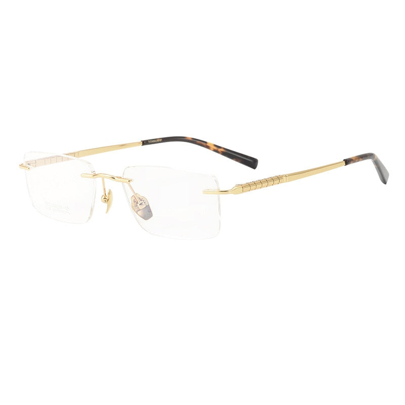 Bclear Men's Rimless Square Titanium Eyeglasses Mys91106 Rimless Bclear