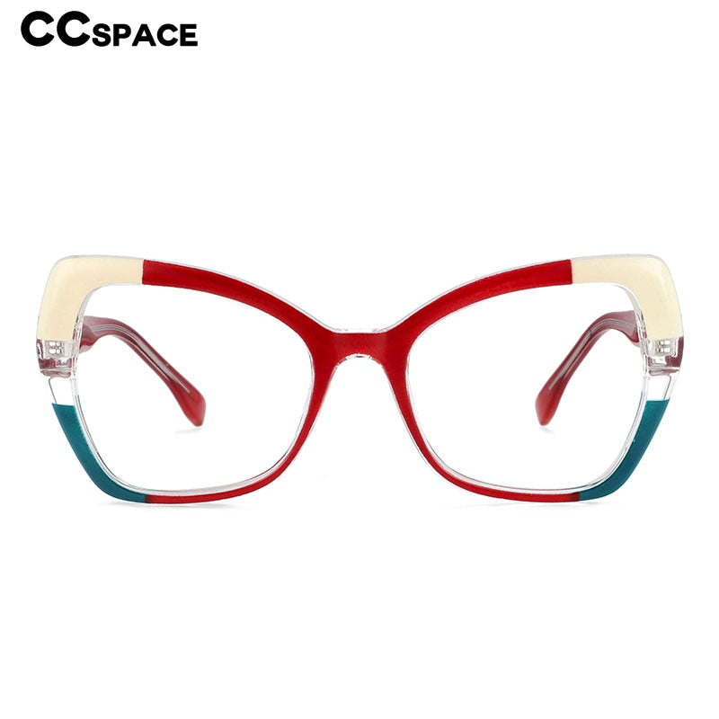 CCspace Unisex Full Rim Cat Eye Tr 90 Titanium Frame Eyeglasses 54153 Full Rim CCspace