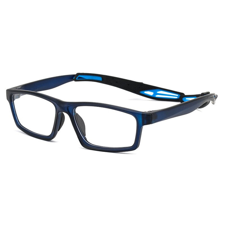 Reven Jate Unisex Full Rim Square Tr 90 Sport Eyeglasses 1219 Full Rim Reven Jate black-blue
