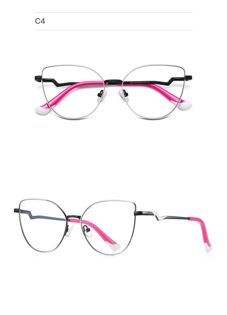 Hotony Unisex Full Rim Cat Eye Alloy Frame Eyeglasses 3043 Full Rim Hotony