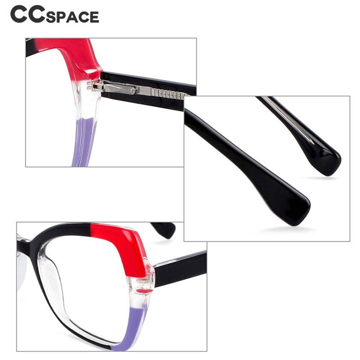 CCspace Unisex Full Rim Cat Eye Tr 90 Titanium Frame Eyeglasses 54153 Full Rim CCspace
