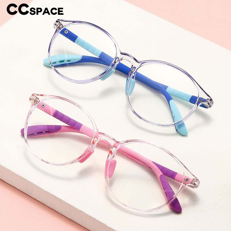 CCspace Unisex Youth Full Rim Round Silicone Eyeglasses 54668 Full Rim CCspace