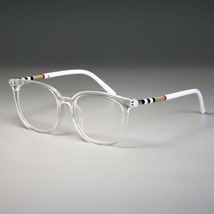 CCspace Unisex Full Rim Round Square Tr 90 Titanium Reading Glasses R47892 Reading Glasses CCspace China +50 C2 clear white legs