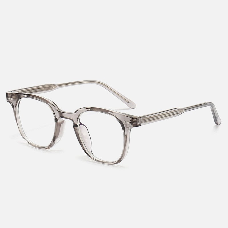 CCspace Unisex Full Rim Square Tr 90 Titanium Eyeglasses 55917 Full Rim CCspace Gray China