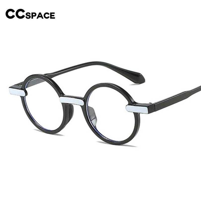 CCspace Unisex Full Rim Round Acetate Eyeglasses 55081 Full Rim CCspace