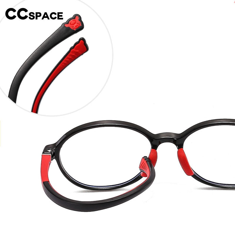 CCspace Unisex Youth Full Rim Round Silicone Eyeglasses 54674 Full Rim CCspace