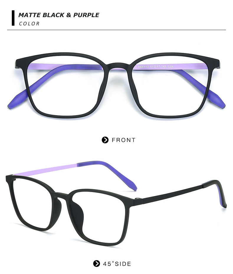 Chashma Unisex Full Rim Ultem Titanium Square Frame Eyeglasses 66113 Full Rim Chashma