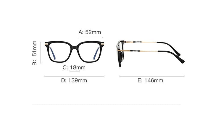 CCspace Unisex Full Rim Square Tr 90 Titanium Eyeglasses 55709 Full Rim CCspace