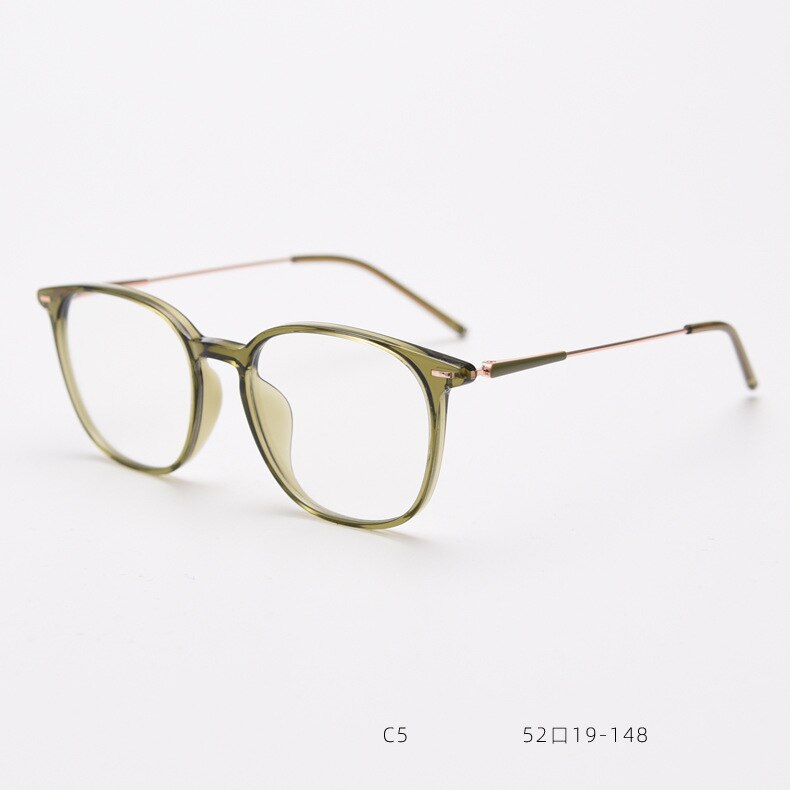 CCspace Unisex Full Rim Square Tr 90 Titanium Eyeglasses 55688 Full Rim CCspace OliveGreen China