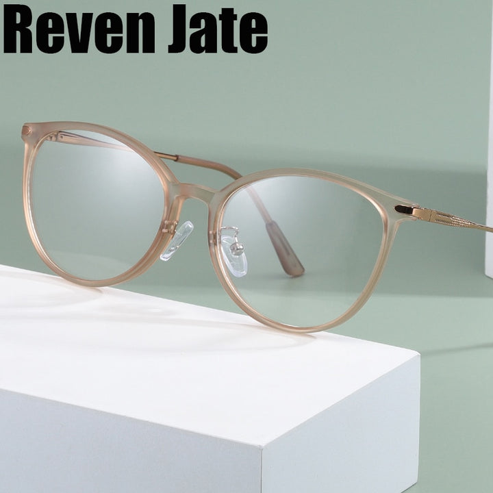 Reven Jate Unisex Full Rim Square Cat Eye Tr 90 Eyeglasses 81296 Full Rim Reven Jate