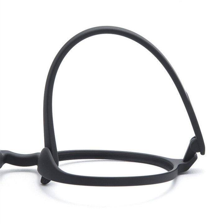 Handoer Unisex Full Rim Round Tr 90 Rubber Titanium Hyperopic Reading Glasses 66016 Reading Glasses Handoer