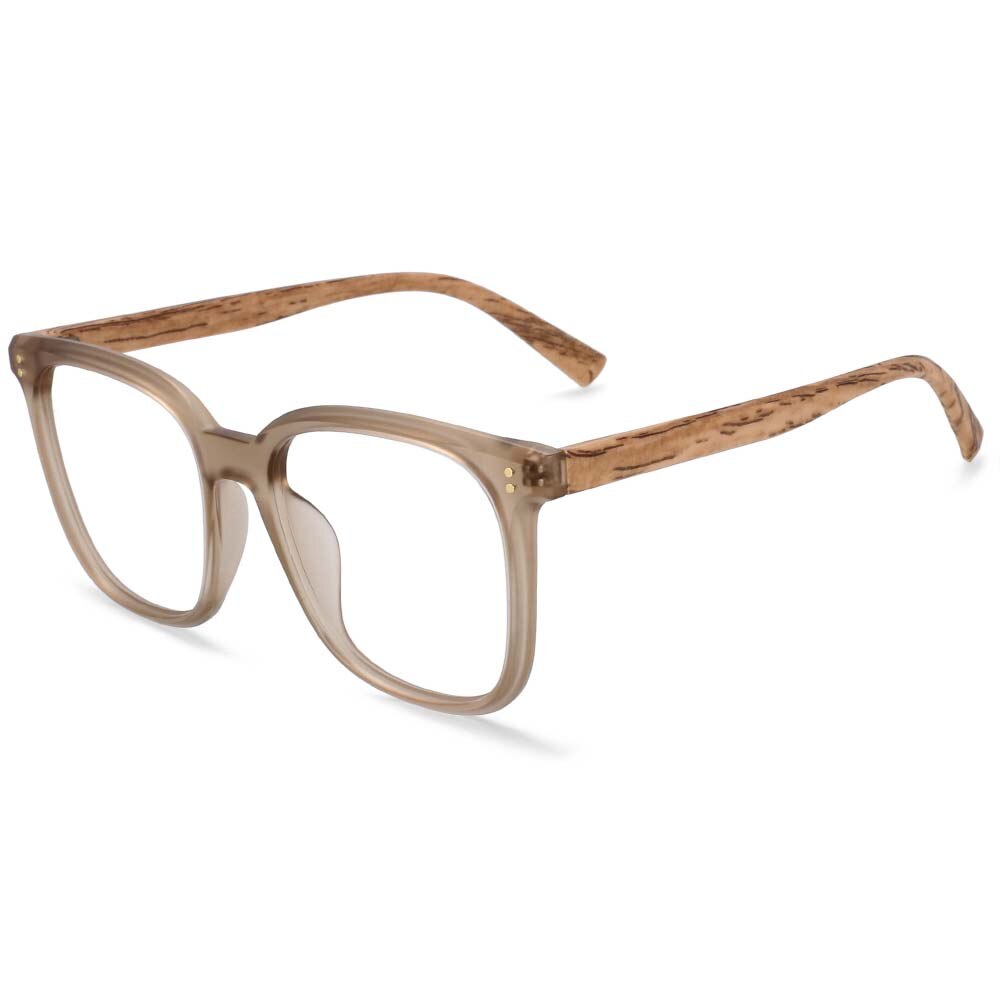 CCspace Unisex Full Rim Square Tr 90 Titanium Frame Eyeglasses 54169 Full Rim CCspace Tea