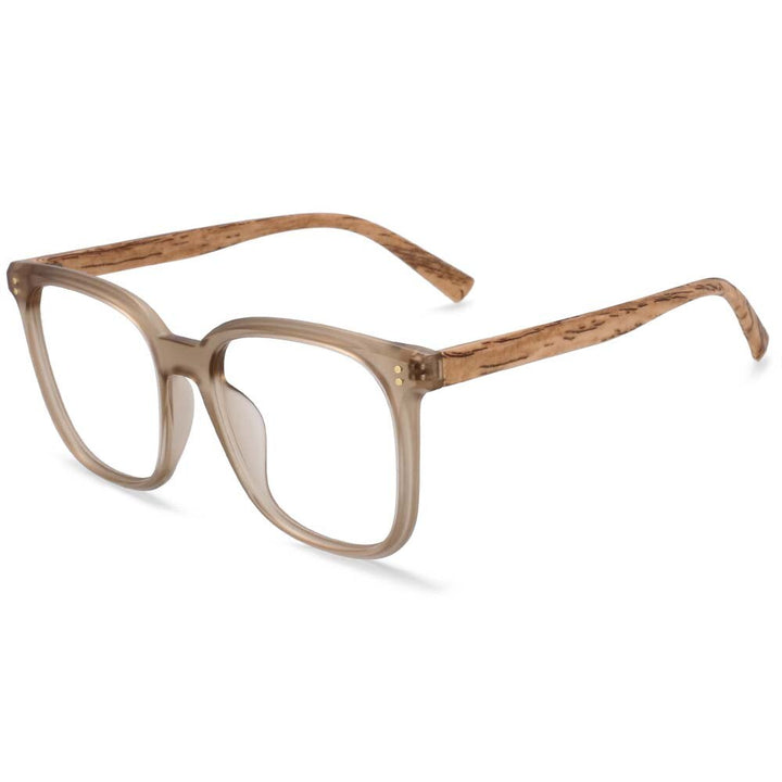 CCspace Unisex Full Rim Square Tr 90 Titanium Frame Eyeglasses 54169 Full Rim CCspace Tea