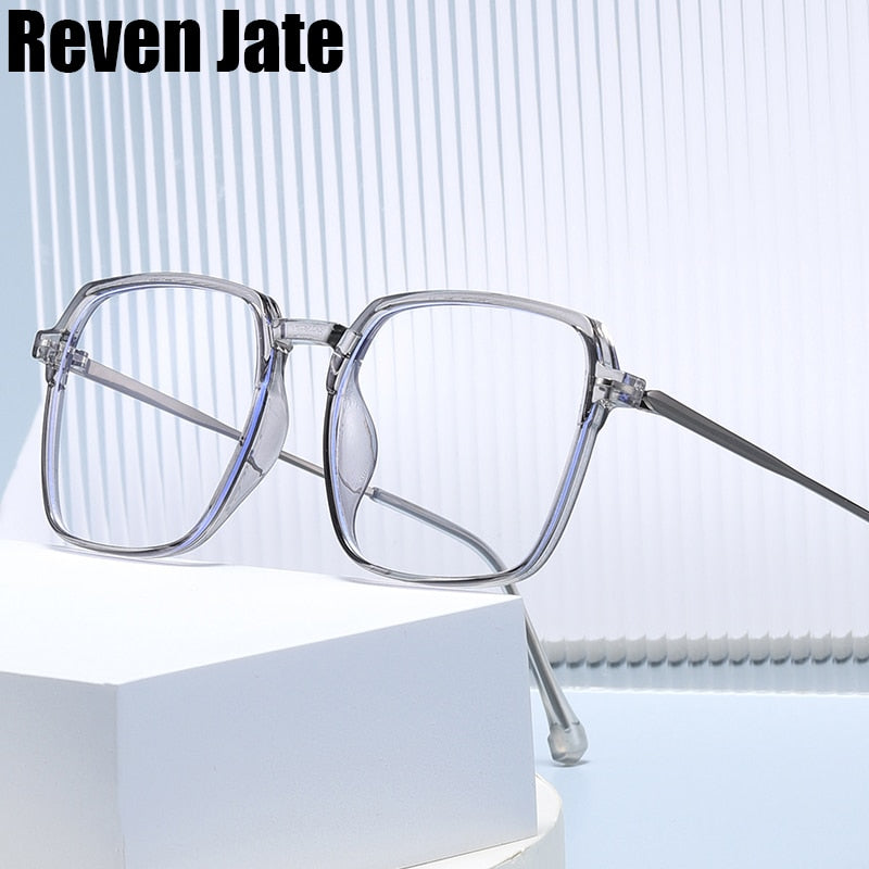 Reven Jate Unisex Full Rim Square Tr 90 Eyeglasses 81249 Full Rim Reven Jate
