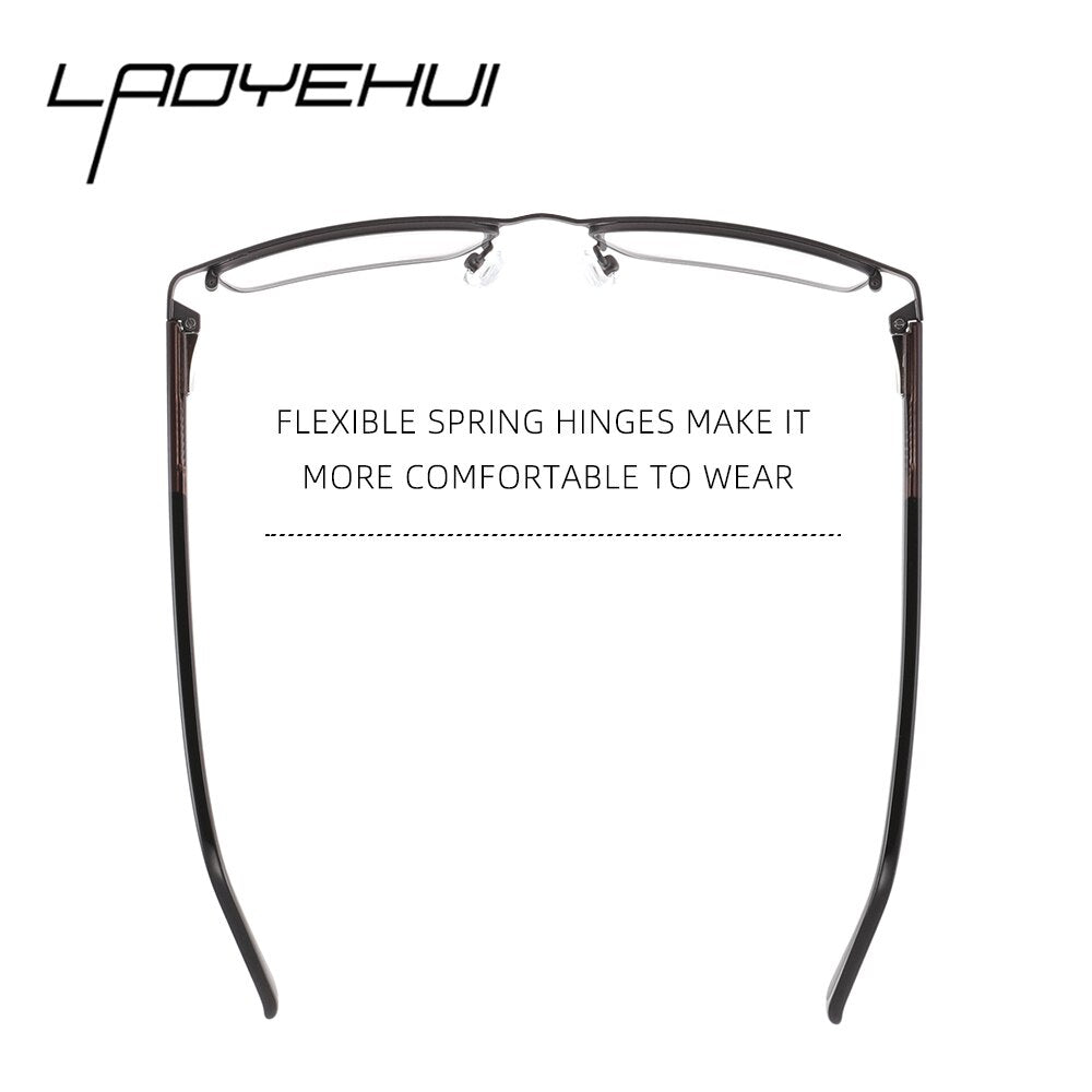 Laoyehui Unisex Full Rim Square Alloy Reading Glasses Anti Blue Light 18049 Reading Glasses Laoyehui