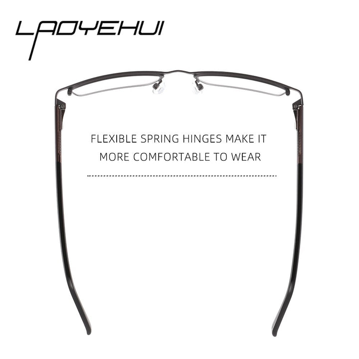 Laoyehui Unisex Full Rim Square Alloy Reading Glasses Anti Blue Light 18049 Reading Glasses Laoyehui
