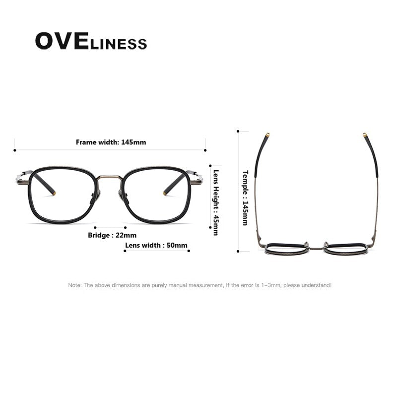 Oveliness Unisex Full Rim Square Acetate Titanium Eyeglasses Alcor Full Rim Oveliness