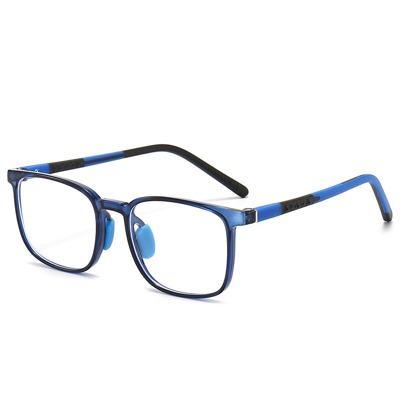 CCspace Unisex Youth Full Rim Square Silicone Eyeglasses 54671 Full Rim CCspace Blue black China