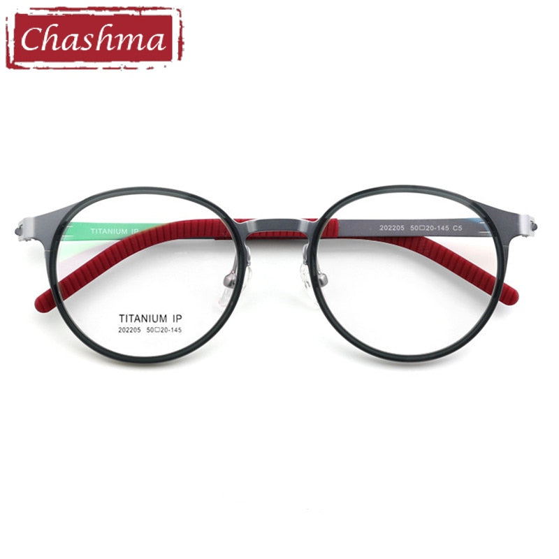 Chashma Ottica Unisex Full Rim Round Square Titanium Eyeglasses 202205 Full Rim Chashma Ottica