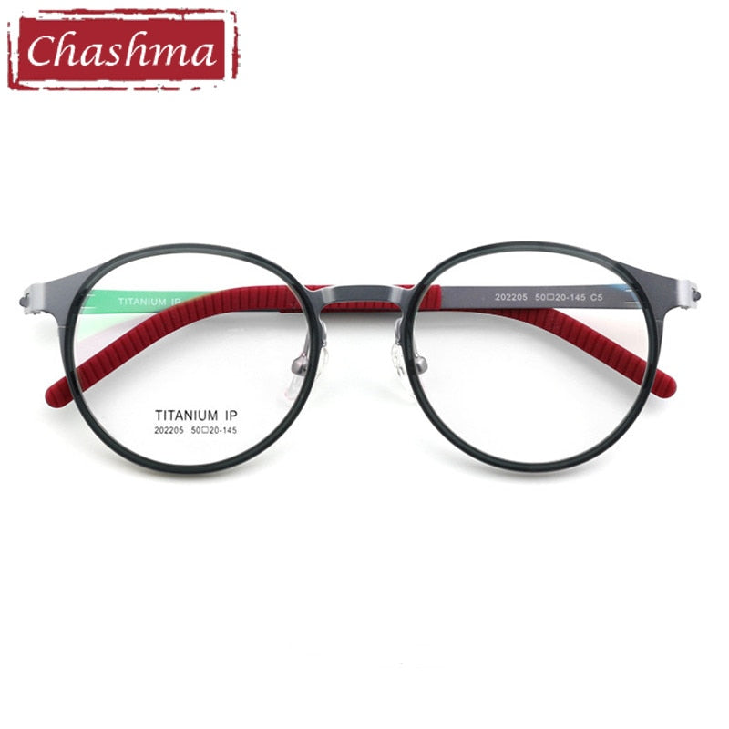 Chashma Ottica Unisex Full Rim Round Square Titanium Eyeglasses 202205 Full Rim Chashma Ottica   