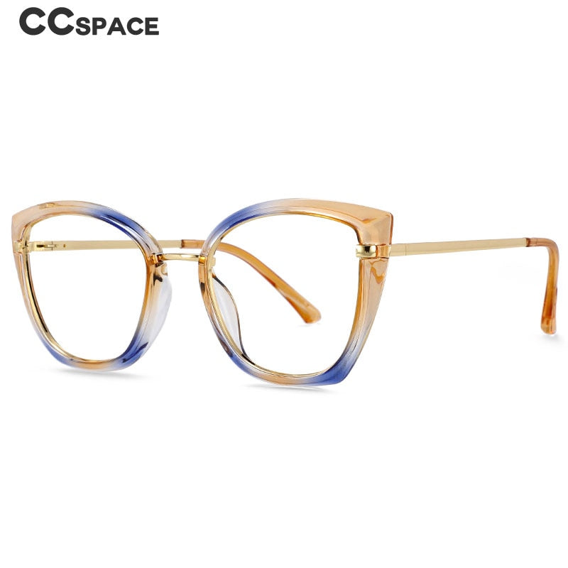 CCspace Unisex Full Rim Square Cat Eye Tr 90 Titanium Frame Eyeglasses 54238 Full Rim CCspace
