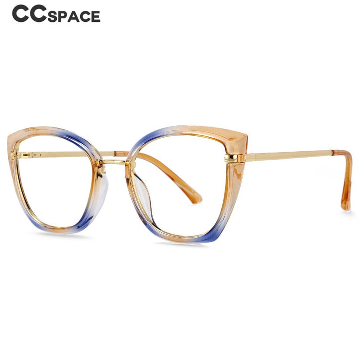 CCspace Unisex Full Rim Square Cat Eye Tr 90 Titanium Frame Eyeglasses 54238 Full Rim CCspace