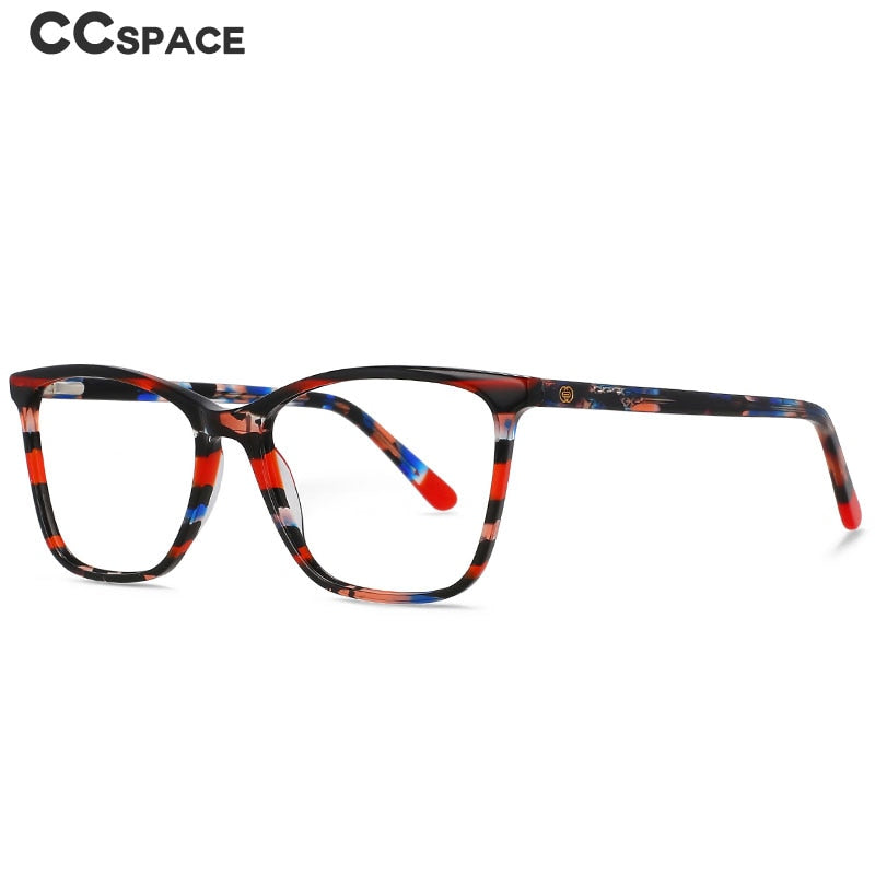 CCspace Unisex Full Rim Square Cat Eye Acetate Eyeglasses 55567 Full Rim CCspace