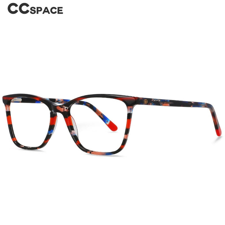 CCspace Unisex Full Rim Square Cat Eye Acetate Eyeglasses 55567 Full Rim CCspace