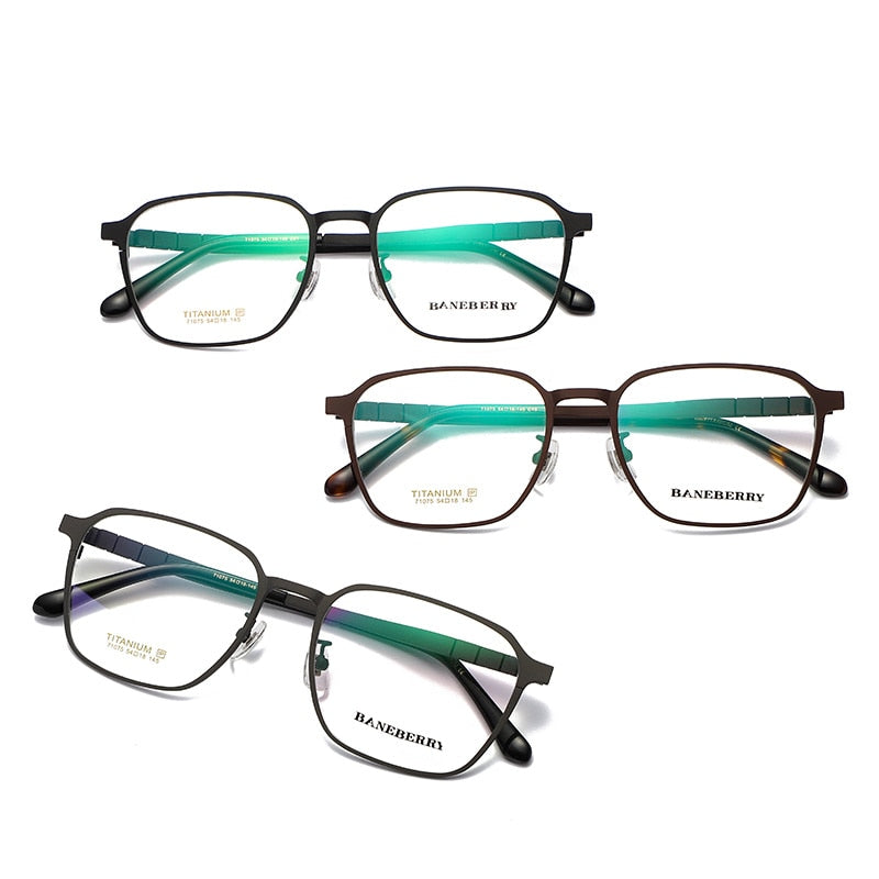 Reven Jate Unisex Full Rim Square Titanium Frame Eyeglasses 71075 Full Rim Reven Jate