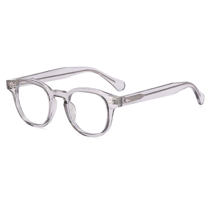 CCspace Unisex Full Rim Round Square Tr 90 Titanium Eyeglasses 54962 Full Rim CCspace China Gray