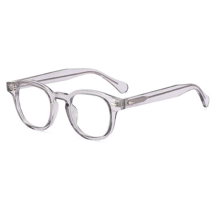 CCspace Unisex Full Rim Round Square Tr 90 Titanium Eyeglasses 54962 Full Rim CCspace China Gray