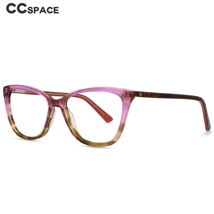 CCspace Unisex Full Rim Square Cat Eye Acetate Eyeglasses 55569 Full Rim CCspace