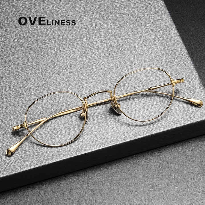 Oveliness Unisex Full Rim Round Titanium Eyeglasses Kmn53 Full Rim Oveliness