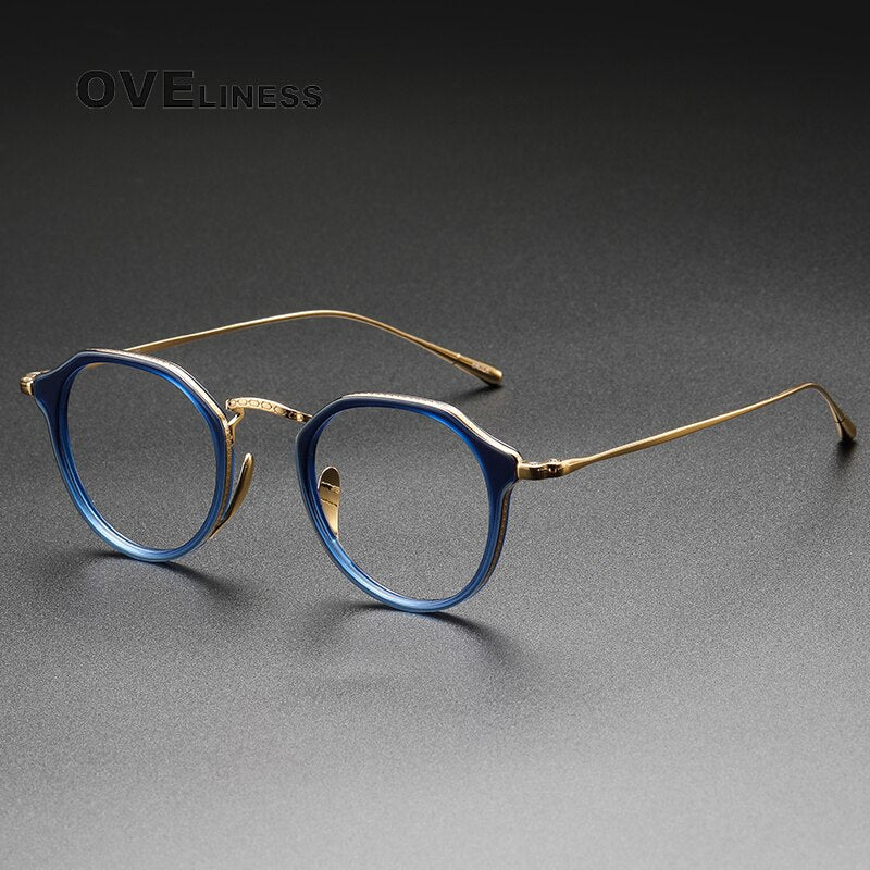 Oveliness Unisex Full Rim Oversized Square Round Acetate Titanium Eyeglasses 1113 Full Rim Oveliness