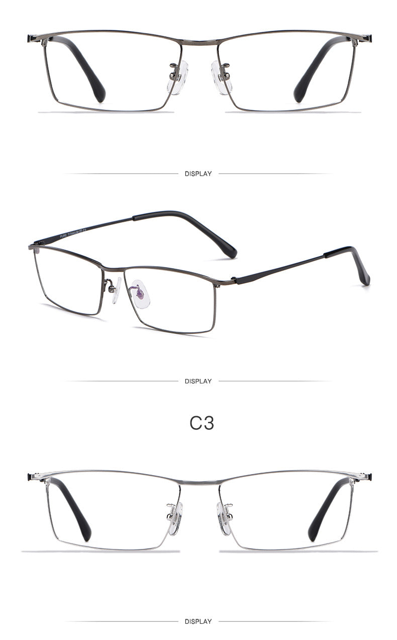 Hotochki Men's Full Rim Rectangle Titanium Alloy Frame Eyeglasses J85517 Full Rim Hotochki