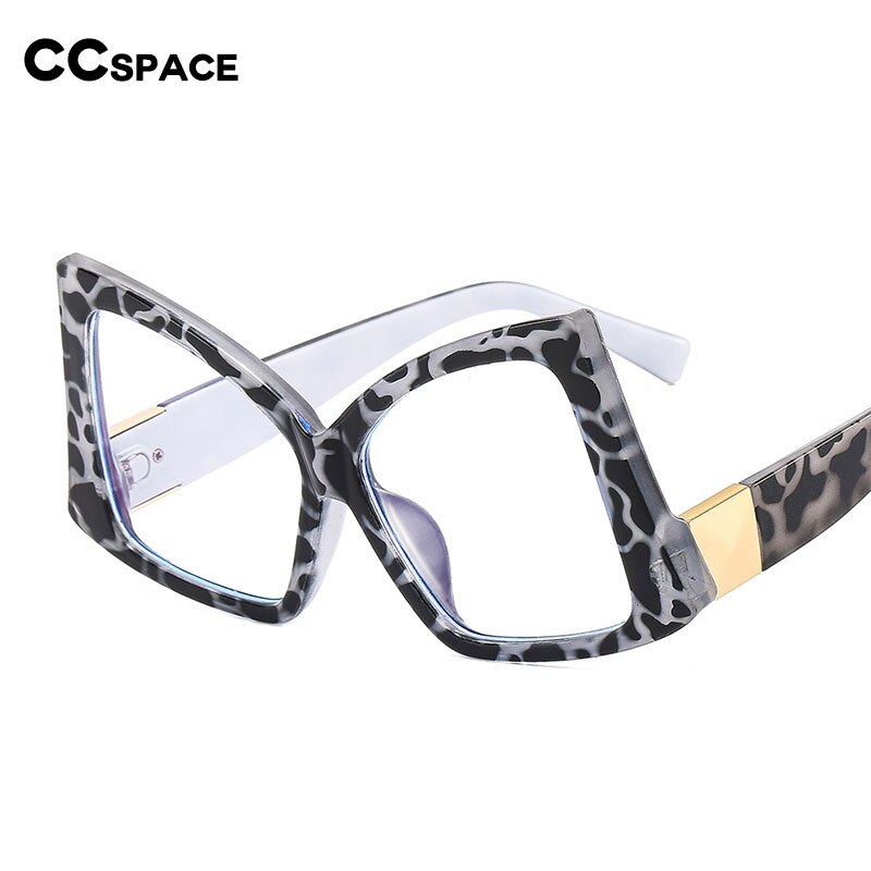 CCspace Women's Full Rim Oversized Square Cat Eye Acetate Eyeglasses 55385 Full Rim CCspace