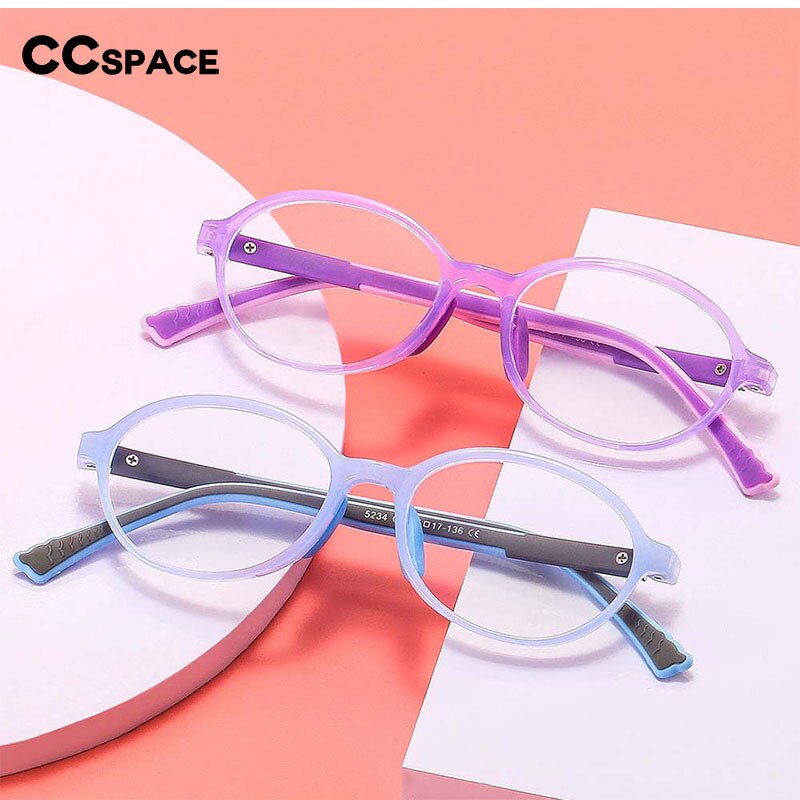 CCspace Unisex Youth Full Rim Round Silicone Eyeglasses 54674 Full Rim CCspace