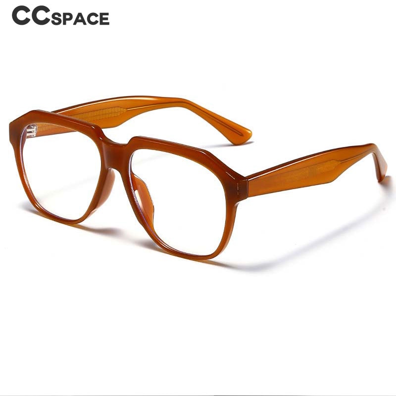 CCspace Unisex Full Rim Large Square Acetate Eyeglasses 55063 Full Rim CCspace
