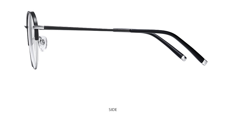 Reven Jate Unisex Full Rim Round Acetate Titanium Frame Eyeglasses YJ2039 Full Rim Reven Jate