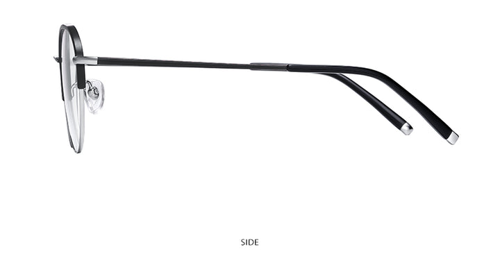Reven Jate Unisex Full Rim Round Acetate Titanium Frame Eyeglasses YJ2039 Full Rim Reven Jate