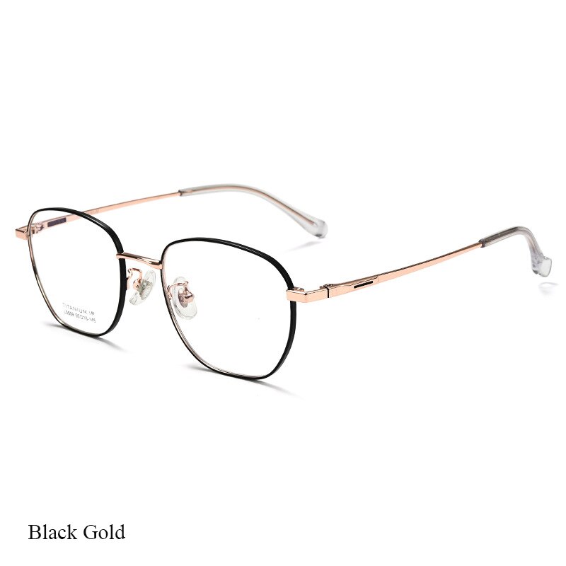 Bclear Unisex Full Rim Square Titanium Eyeglasses Lb5509 Full Rim Bclear Black gold