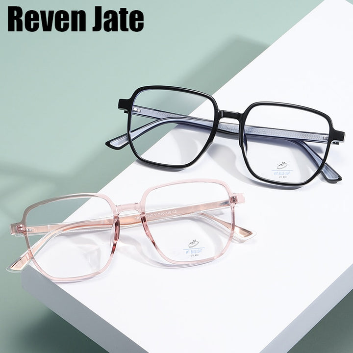 Reven Jate Unisex Full Rim Square Acetate Eyeglasses 81247 Full Rim Reven Jate