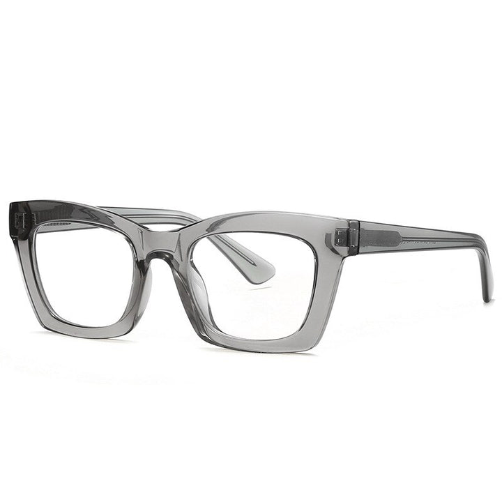 CCspace Unisex Full Rim Square Cat Eye Tr 90 Titanium Reading Glasses R49524 Reading Glasses CCspace China +50 C4Gray