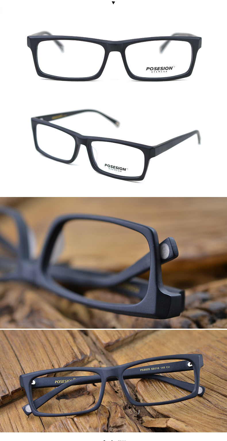 Hdcrafter Men's Full Rim Rectangle Acetate Frame Eyeglasses Ps8005 Full Rim Hdcrafter Eyeglasses