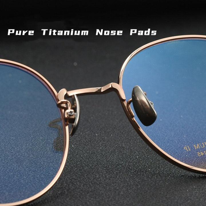 Yimaruili Unisex Full Rim Round Titanium Eyeglasses 2046TSF Full Rim Yimaruili Eyeglasses