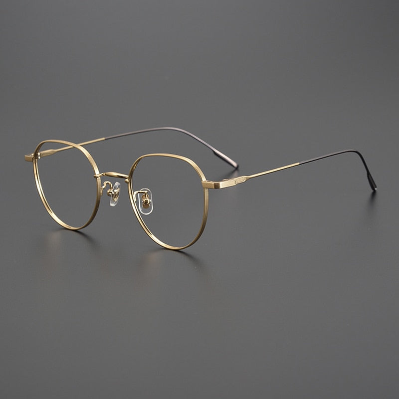 Gatenac Unisex Full Rim Flat Top Round Titanium Eyeglasses Gxyj1010 Full Rim Gatenac